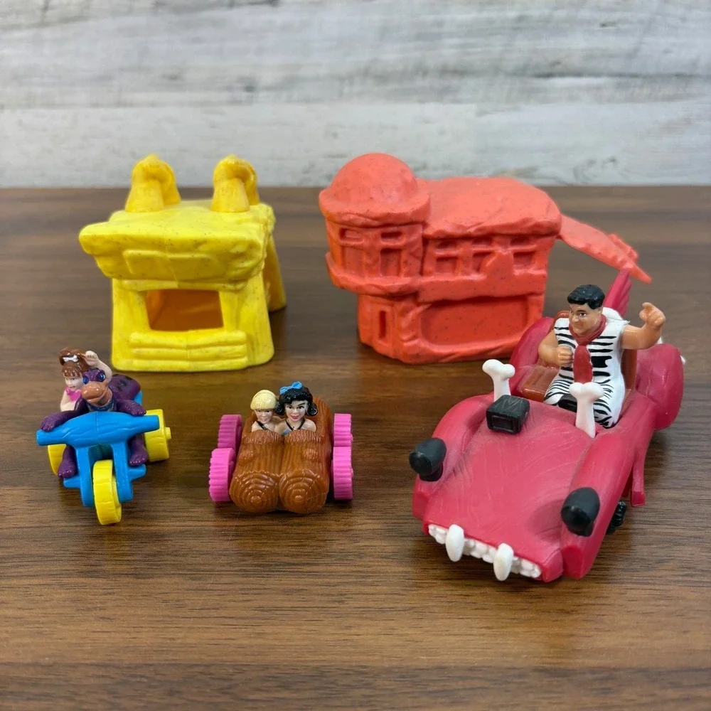 Vintage 1993 McDonald's Flintstones Happy Meal‎ Toys Complete Set Of 5